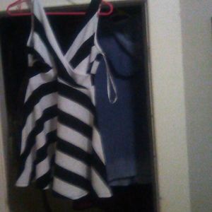 Peplum striped mini dress